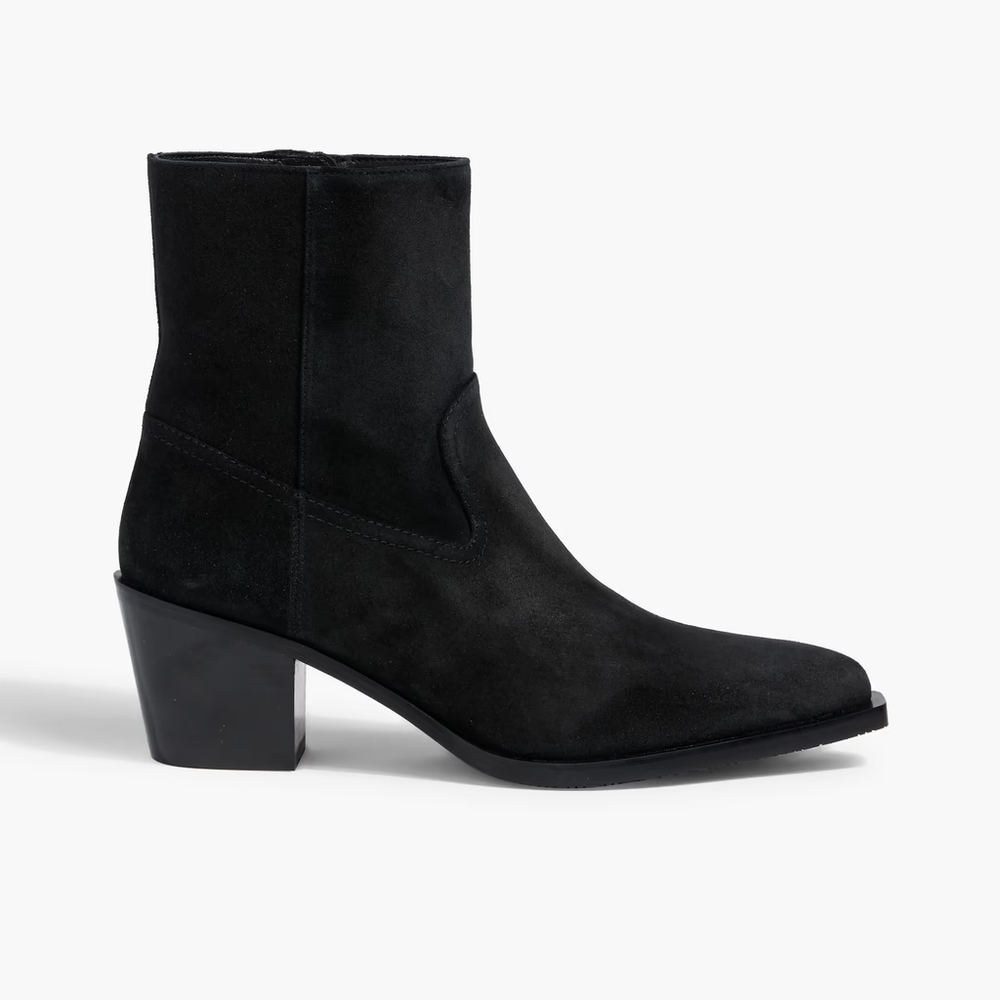 New Stuart Weitzman Tate Booties Suede Black 8.5 US (EU 39) $775